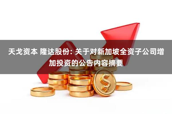 天戈资本 隆达股份: 关于对新加坡全资子公司增加投资的公告内容摘要